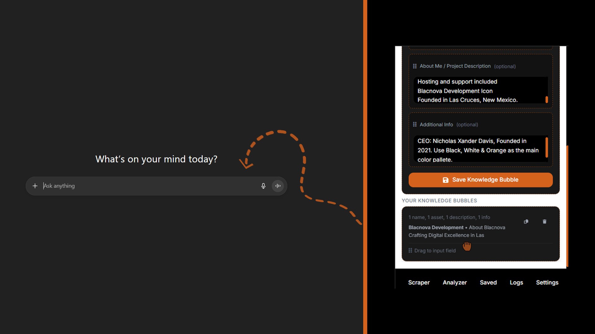 Knowledge Bubbles interface