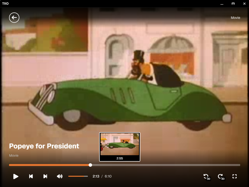 TIIO movie playback view